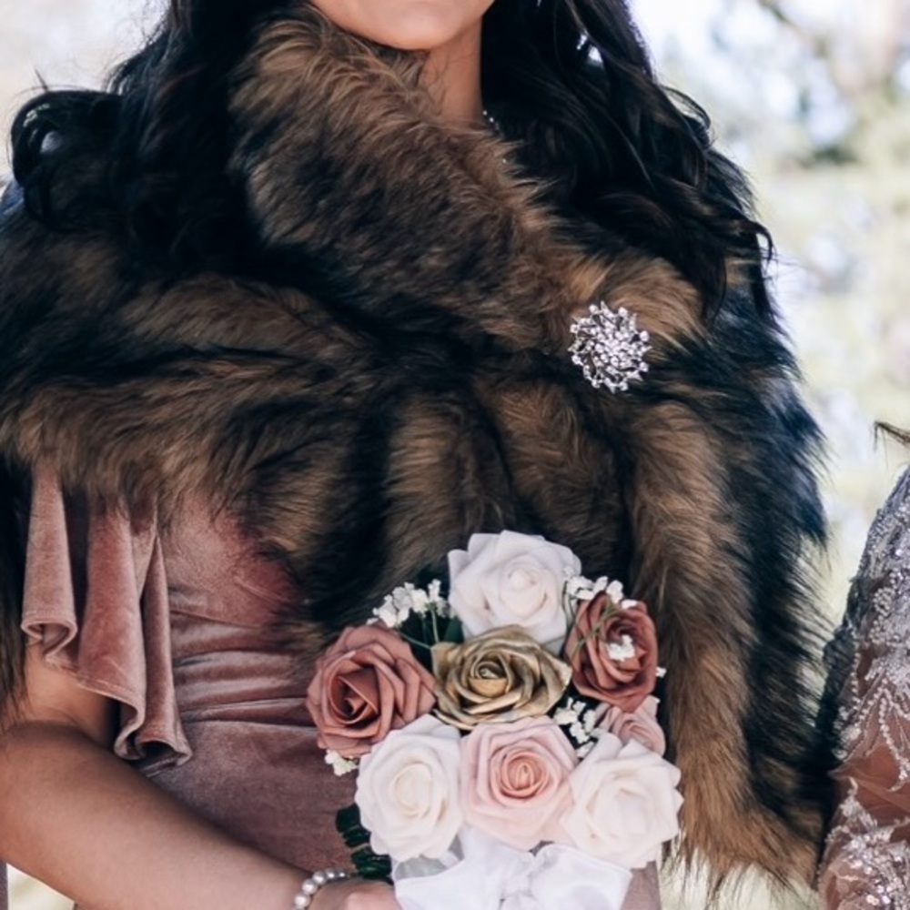 Faux fur overcoat